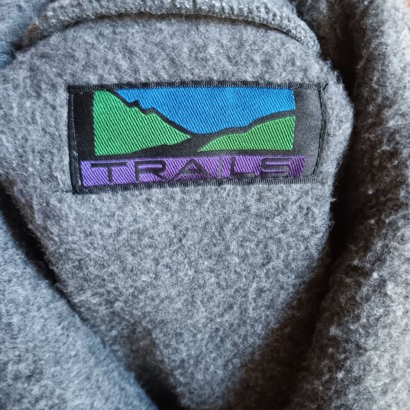 Vintage Men's Large Fleece Pullover Gray Salvation Army Logo 1990's 1/4 Zip - Picture 5 of 5